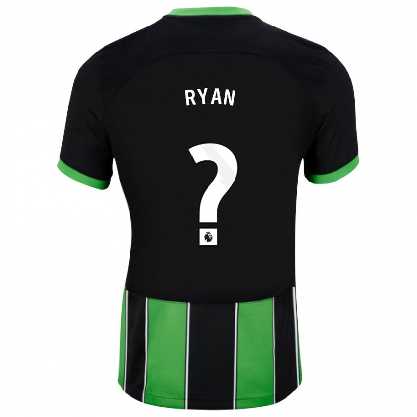 Kinderen Kain Ryan #0 Zwart Groen Uitshirt Uittenue 2023/24 T-Shirt
