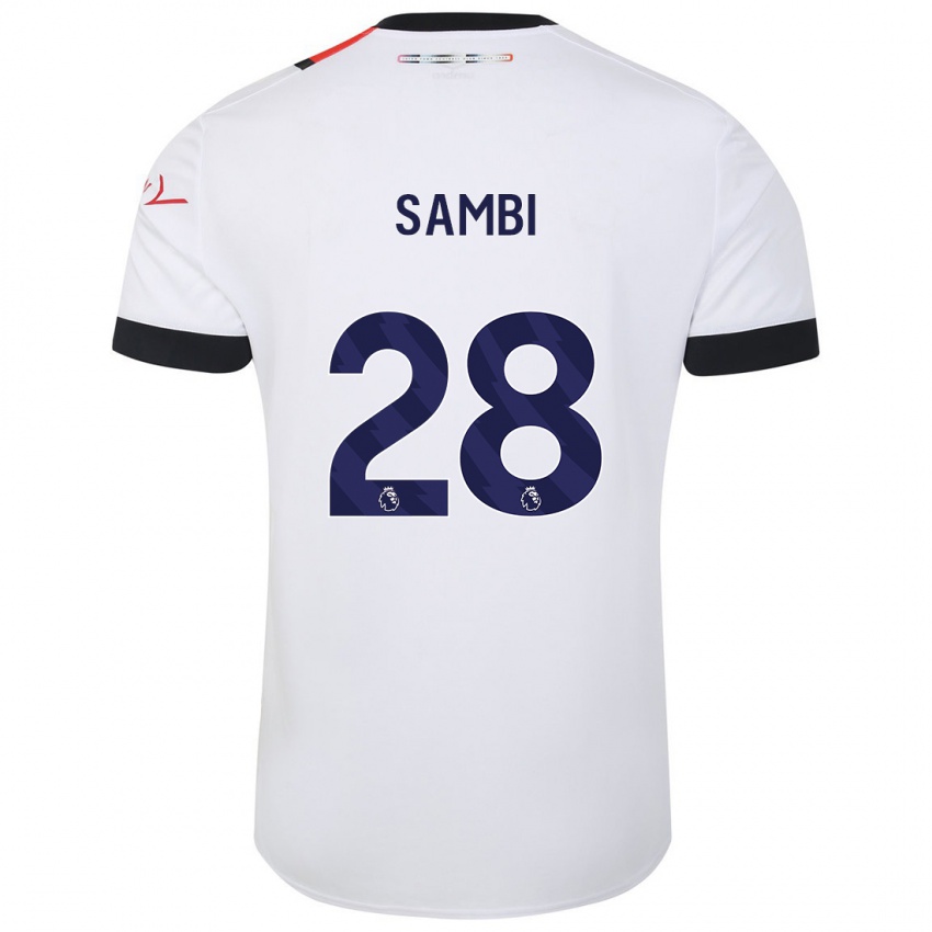 Kinderen Albert Sambi Lokonga #28 Wit Uitshirt Uittenue 2023/24 T-Shirt