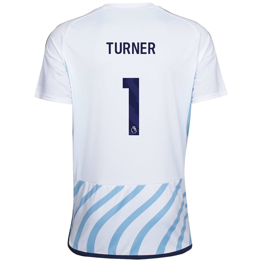 Kinderen Matt Turner #1 Wit Blauw Uitshirt Uittenue 2023/24 T-Shirt