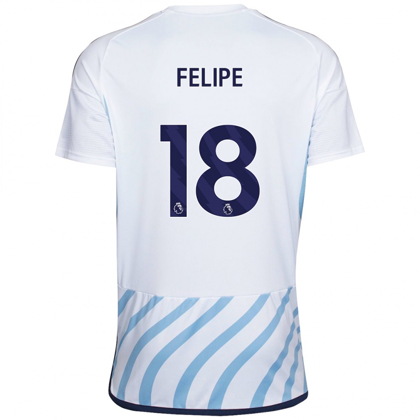 Kinderen Felipe #18 Wit Blauw Uitshirt Uittenue 2023/24 T-Shirt