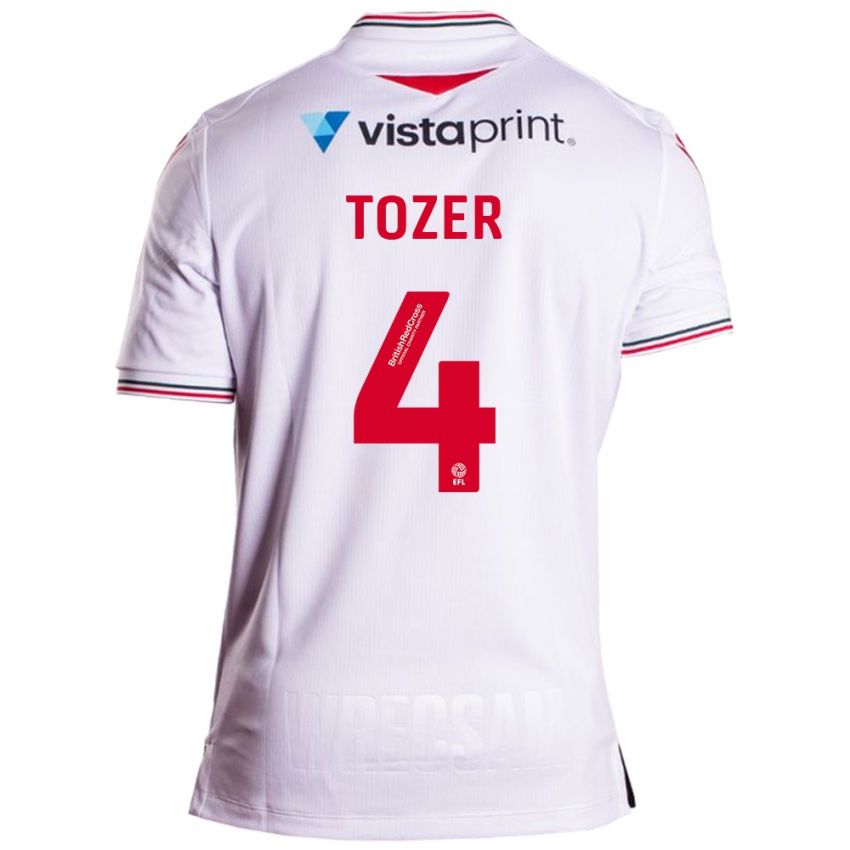 Kinderen Ben Tozer #4 Wit Uitshirt Uittenue 2023/24 T-Shirt