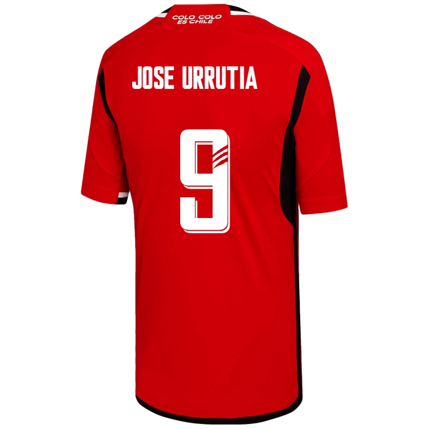 Kinderen María José Urrutia #9 Rood Uitshirt Uittenue 2023/24 T-Shirt