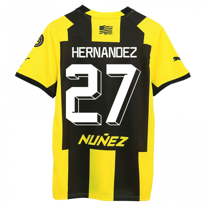 Heren Lucas Hernández #27 Geel Zwart Thuisshirt Thuistenue 2023/24 T-Shirt