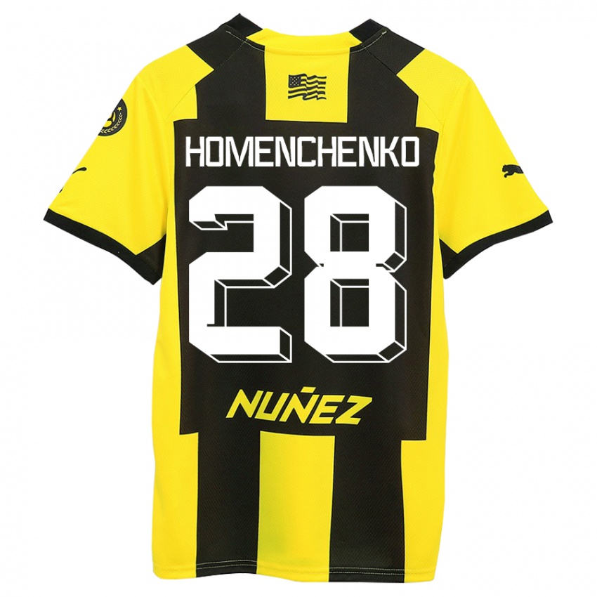 Heren Santiago Homenchenko #28 Geel Zwart Thuisshirt Thuistenue 2023/24 T-Shirt