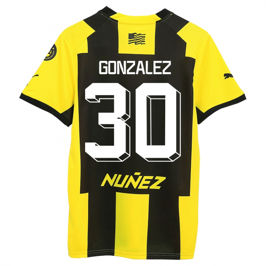 Heren Ángel González #30 Geel Zwart Thuisshirt Thuistenue 2023/24 T-Shirt