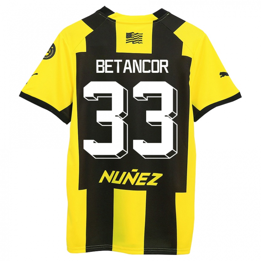 Heren Bruno Betancor #33 Geel Zwart Thuisshirt Thuistenue 2023/24 T-Shirt