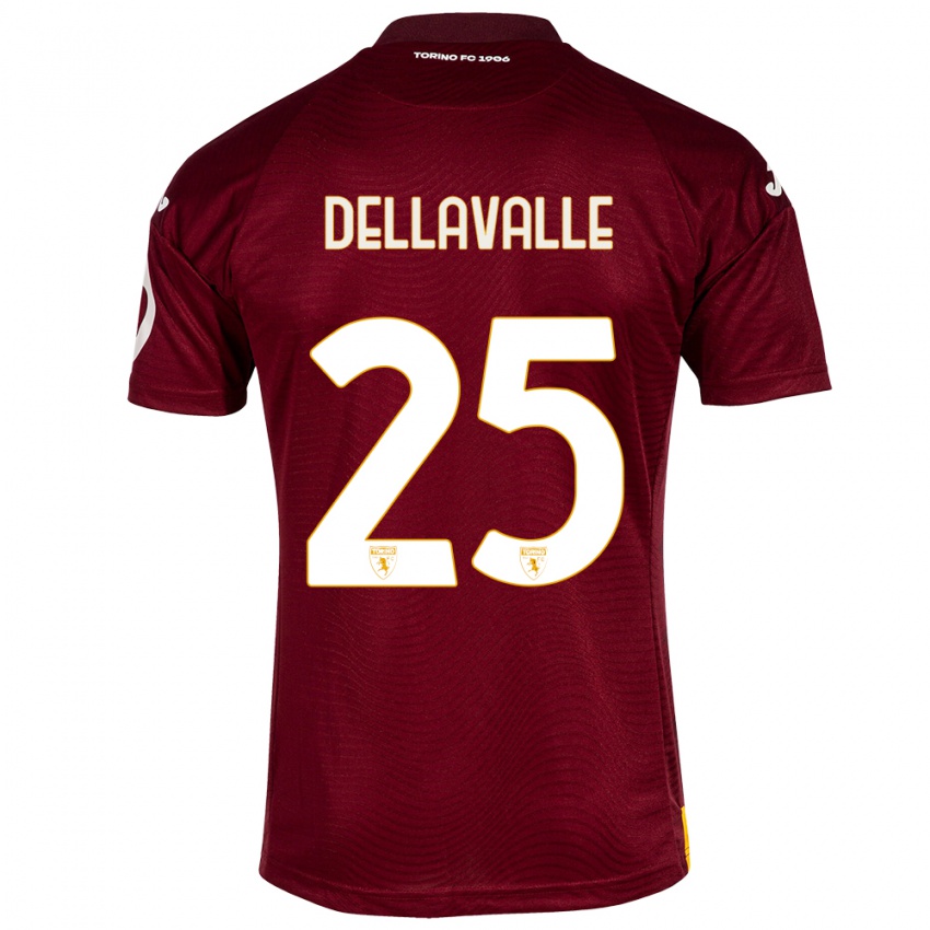 Heren Alessandro Dellavalle #25 Donkerrood Thuisshirt Thuistenue 2023/24 T-Shirt