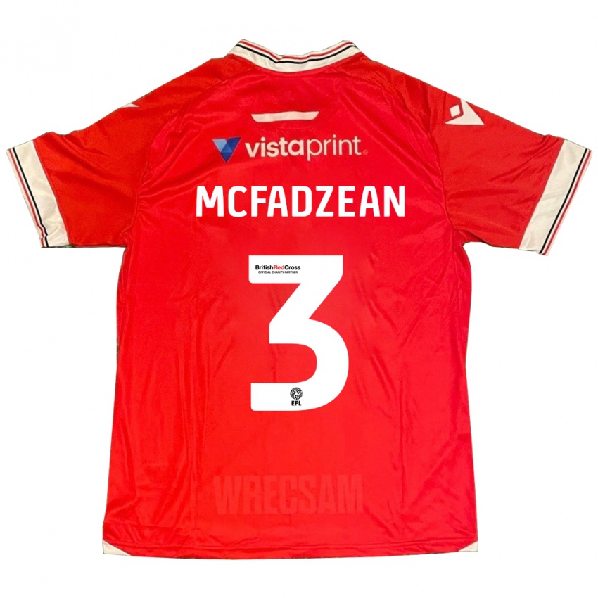 Heren Callum Mcfadzean #3 Rood Thuisshirt Thuistenue 2023/24 T-Shirt