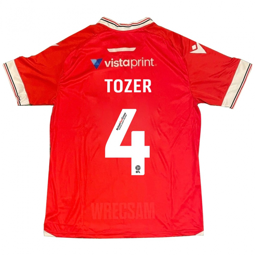 Heren Ben Tozer #4 Rood Thuisshirt Thuistenue 2023/24 T-Shirt