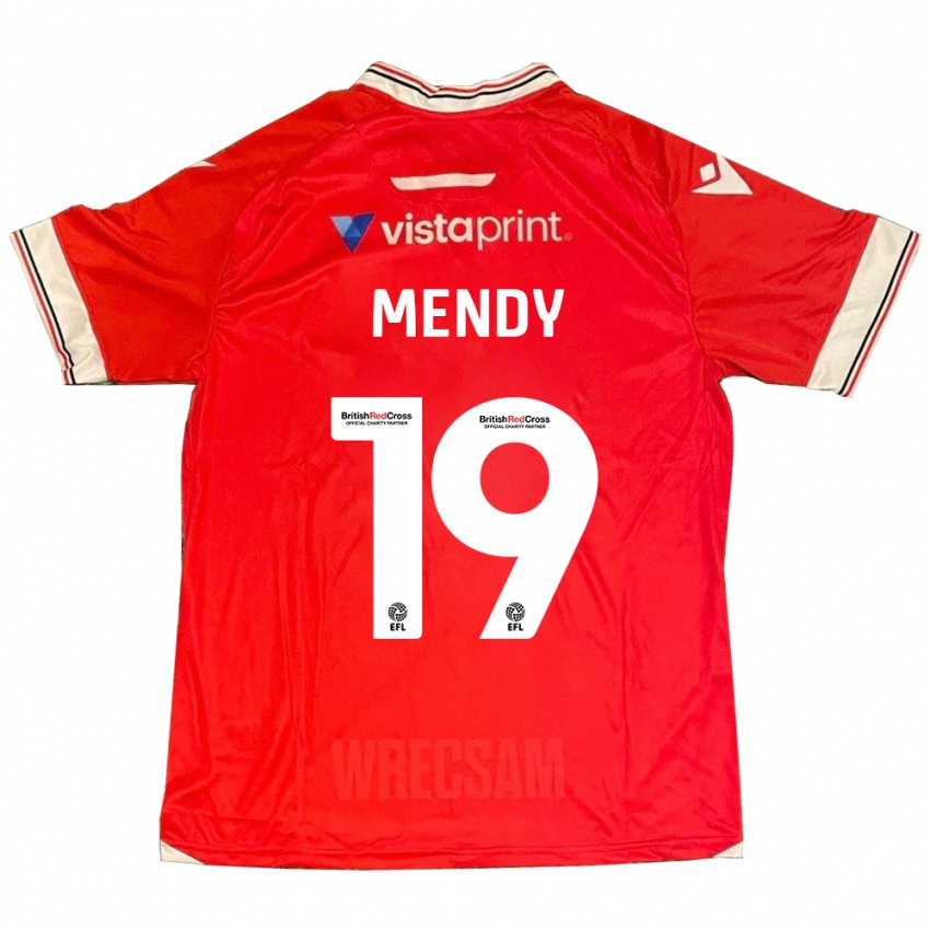 Heren Jacob Mendy #19 Rood Thuisshirt Thuistenue 2023/24 T-Shirt