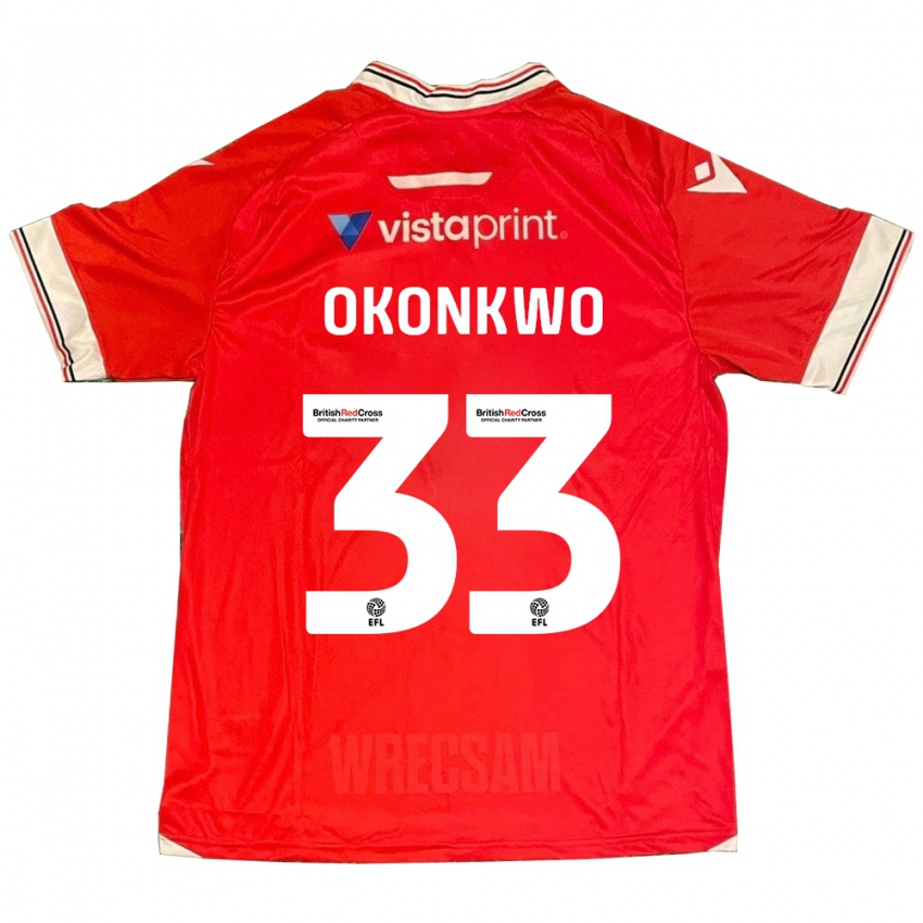 Heren Arthur Okonkwo #33 Rood Thuisshirt Thuistenue 2023/24 T-Shirt