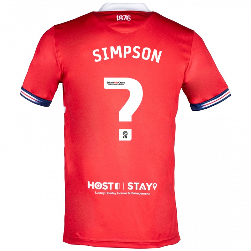 Heren Cameron Simpson #0 Rood Thuisshirt Thuistenue 2023/24 T-Shirt