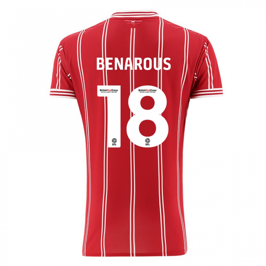 Heren Ayman Benarous #18 Rood Thuisshirt Thuistenue 2023/24 T-Shirt