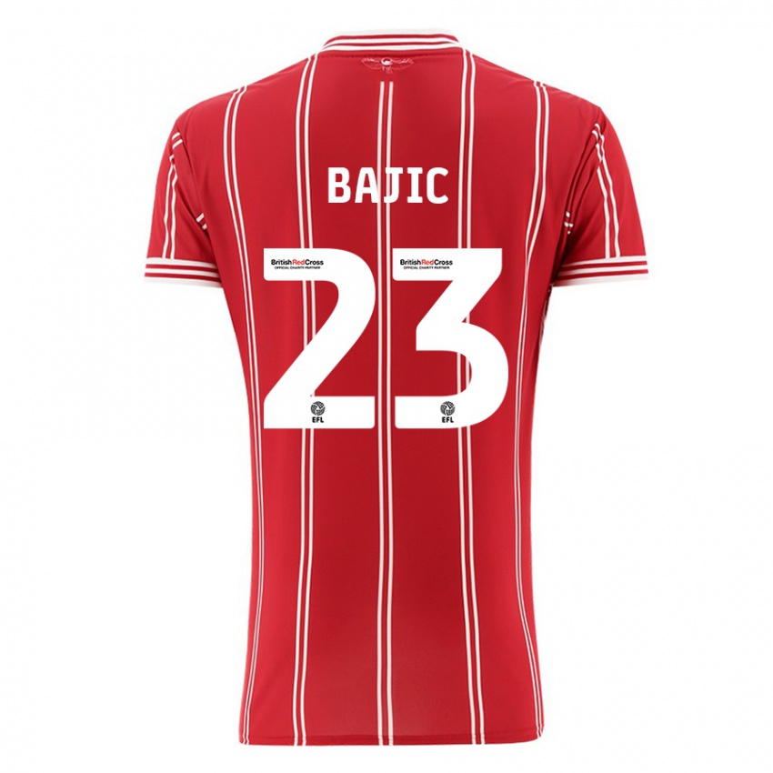 Heren Stefan Bajic #23 Rood Thuisshirt Thuistenue 2023/24 T-Shirt