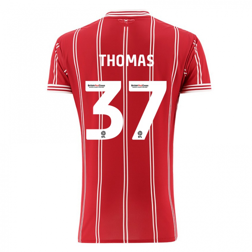 Heren Olly Thomas #37 Rood Thuisshirt Thuistenue 2023/24 T-Shirt