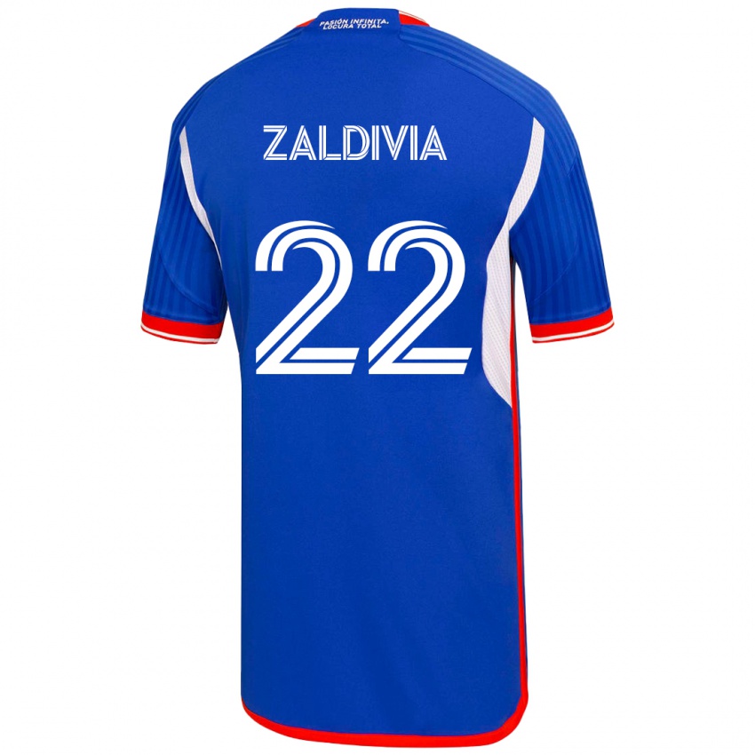 Heren Matías Zaldivia #22 Blauw Thuisshirt Thuistenue 2023/24 T-Shirt