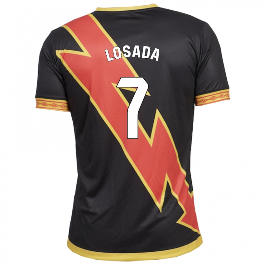 Heren Juan Losada #7 Zwart Uitshirt Uittenue 2023/24 T-Shirt