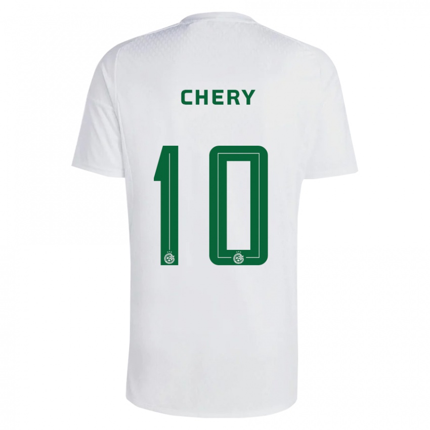 Heren Tjaronn Chery #10 Groen Blauw Uitshirt Uittenue 2023/24 T-Shirt