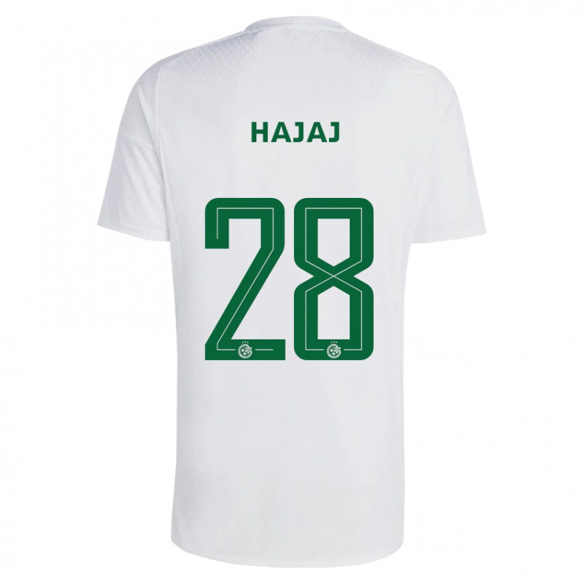 Heren Ilay Hajaj #28 Groen Blauw Uitshirt Uittenue 2023/24 T-Shirt