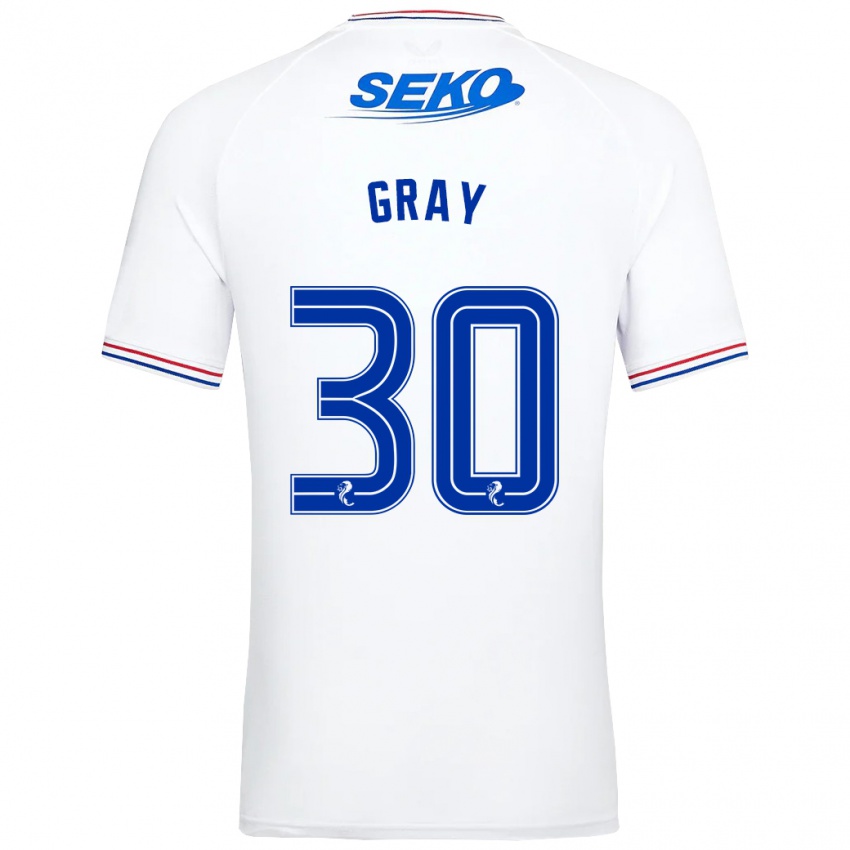 Heren Georgia Gray #30 Wit Uitshirt Uittenue 2023/24 T-Shirt