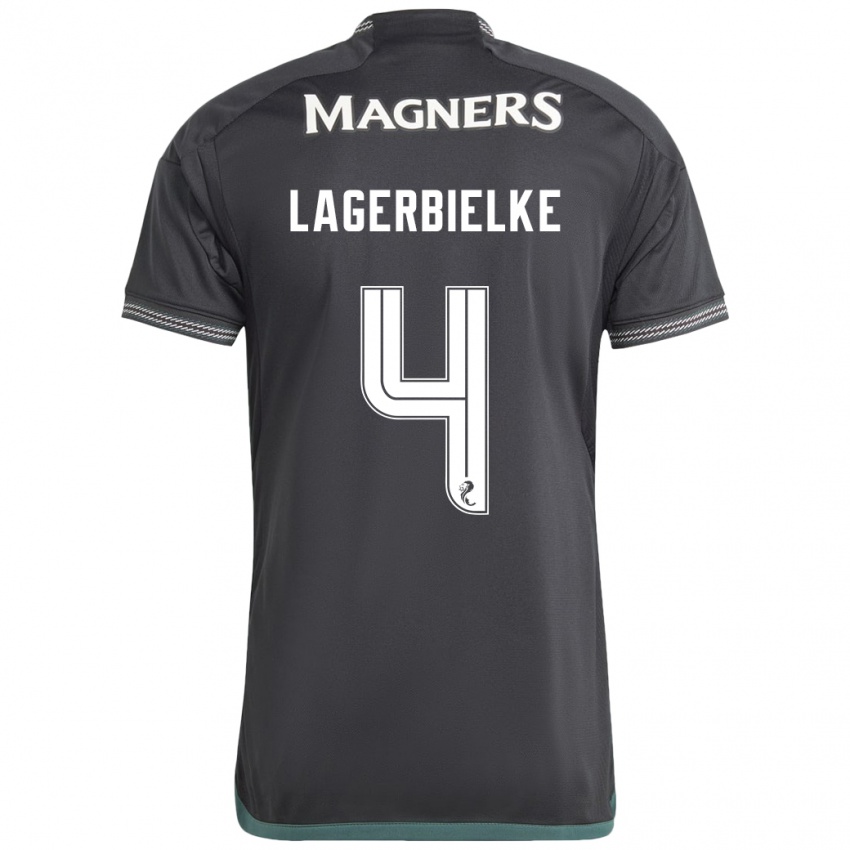 Heren Gustaf Lagerbielke #4 Zwart Uitshirt Uittenue 2023/24 T-Shirt