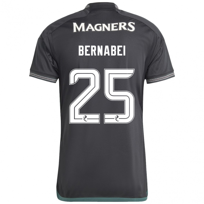 Heren Alexandro Bernabéi #25 Zwart Uitshirt Uittenue 2023/24 T-Shirt
