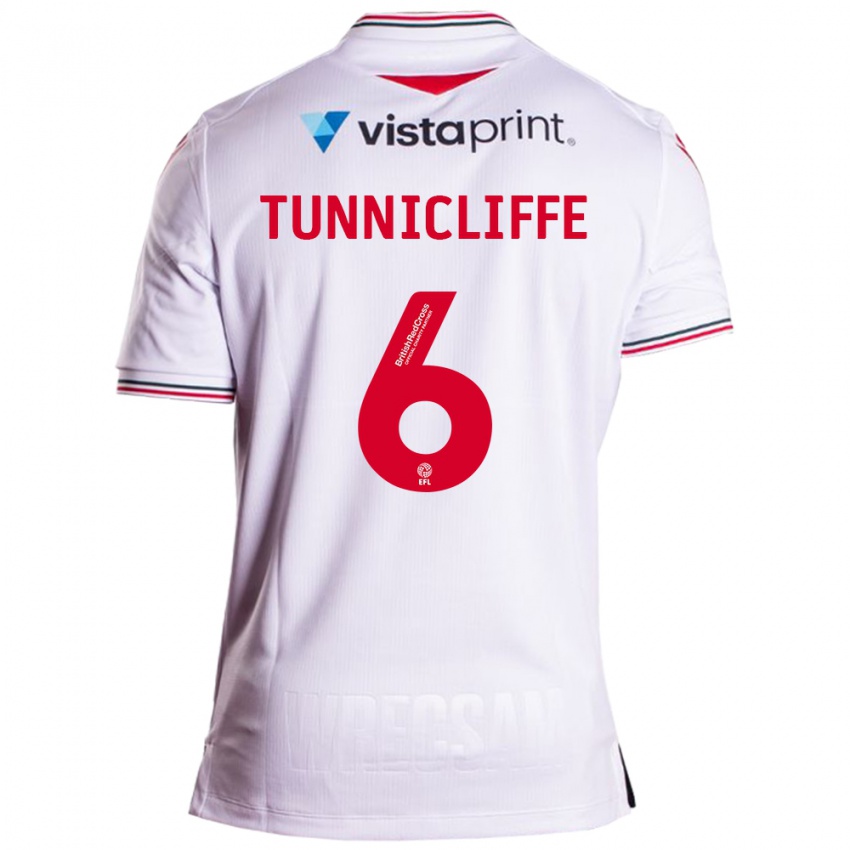 Heren Jordan Tunnicliffe #6 Wit Uitshirt Uittenue 2023/24 T-Shirt