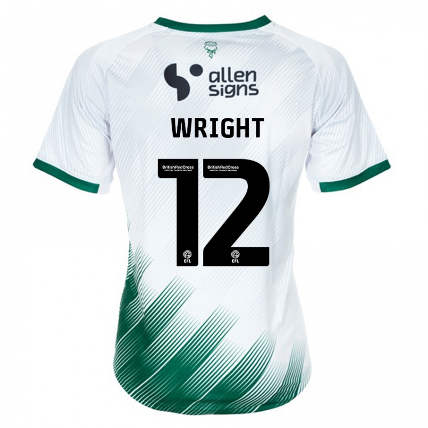 Heren Jordan Wright #12 Wit Uitshirt Uittenue 2023/24 T-Shirt