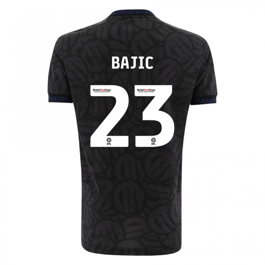 Heren Stefan Bajic #23 Zwart Uitshirt Uittenue 2023/24 T-Shirt