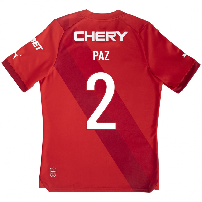 Heren Nehuen Paz #2 Rood Uitshirt Uittenue 2023/24 T-Shirt