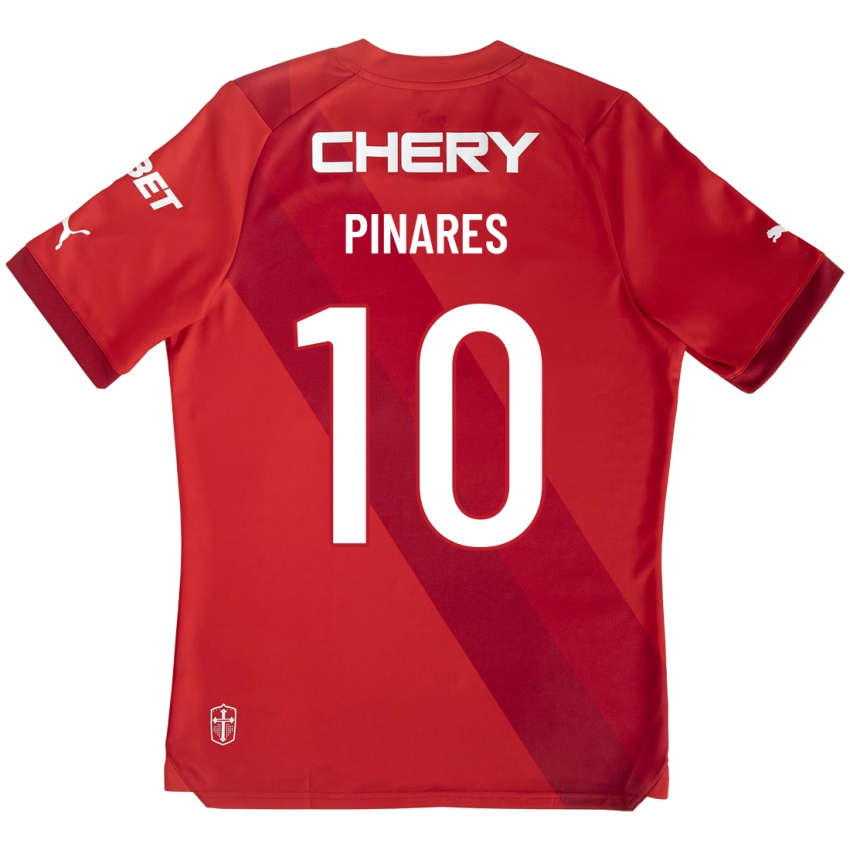 Heren Cesar Pinares #10 Rood Uitshirt Uittenue 2023/24 T-Shirt