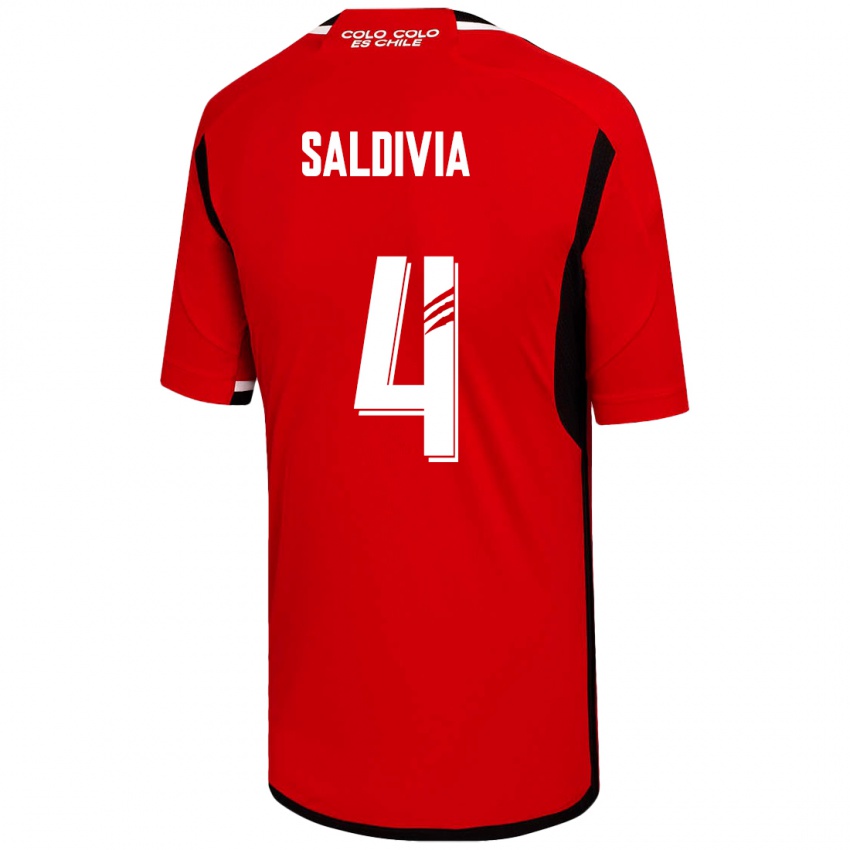 Heren Alan Saldivia #4 Rood Uitshirt Uittenue 2023/24 T-Shirt