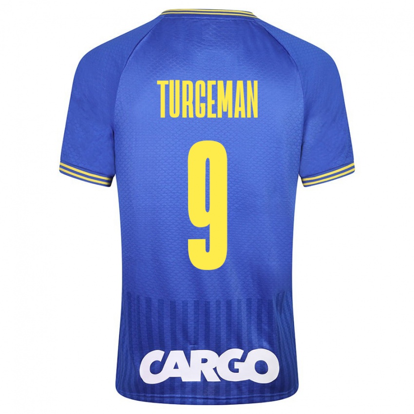 Heren Dor Turgeman #9 Blauw Uitshirt Uittenue 2023/24 T-Shirt