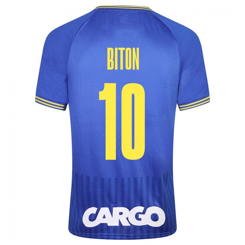 Heren Dan Biton #10 Blauw Uitshirt Uittenue 2023/24 T-Shirt