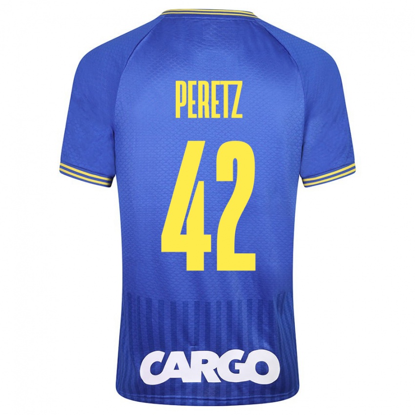 Heren Dor Peretz #42 Blauw Uitshirt Uittenue 2023/24 T-Shirt