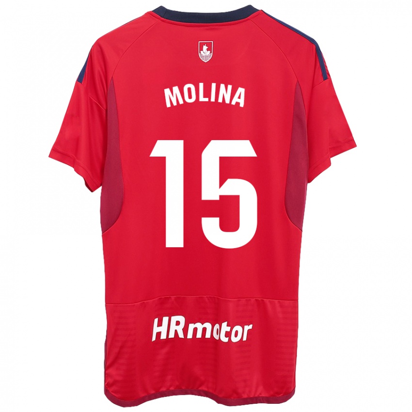 Dames Guillem Molina #15 Rood Thuisshirt Thuistenue 2023/24 T-Shirt