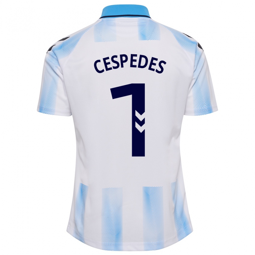 Dames Andrés Céspedes #1 Wit Blauw Thuisshirt Thuistenue 2023/24 T-Shirt