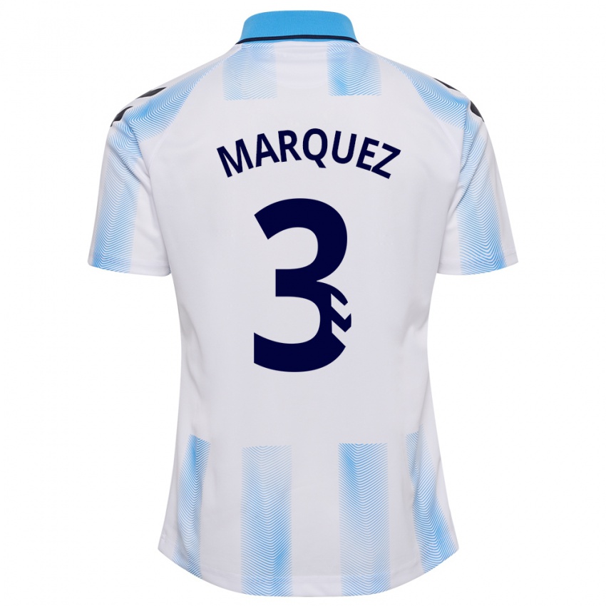 Dames David Márquez #3 Wit Blauw Thuisshirt Thuistenue 2023/24 T-Shirt