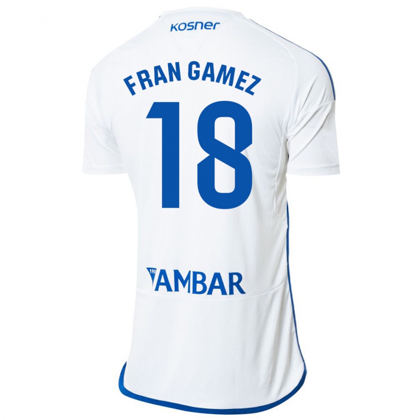Dames Fran Gámez #18 Wit Thuisshirt Thuistenue 2023/24 T-Shirt