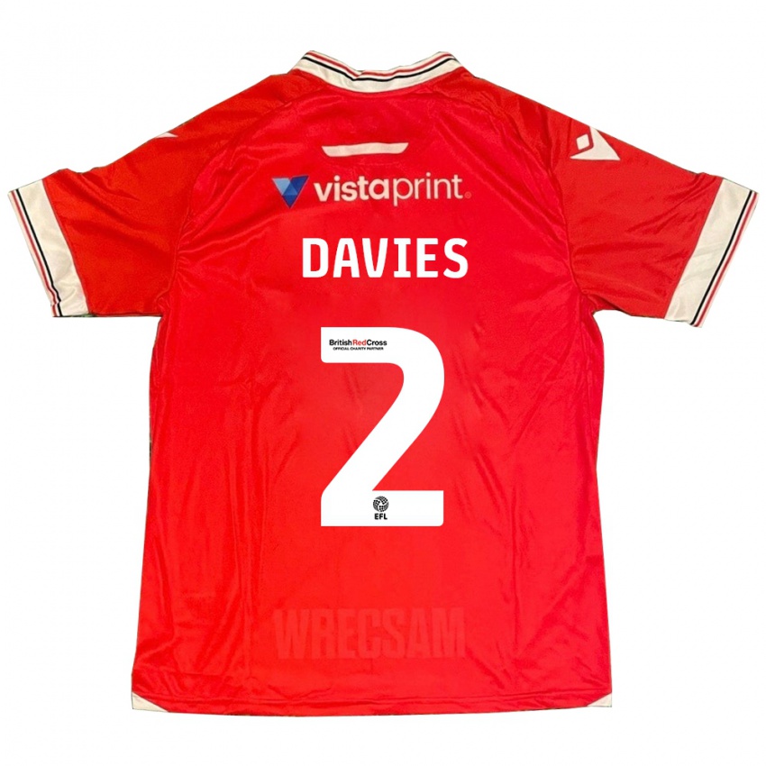 Dames Phoebe Davies #2 Rood Thuisshirt Thuistenue 2023/24 T-Shirt