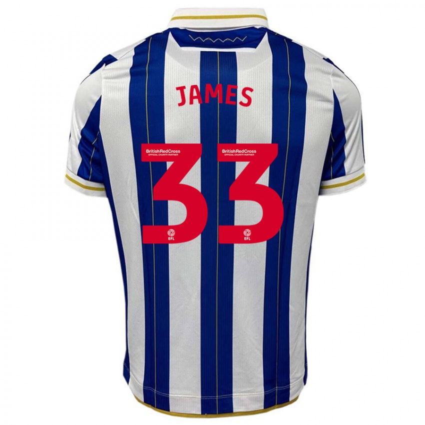 Dames Reece James #33 Blauw Wit Thuisshirt Thuistenue 2023/24 T-Shirt