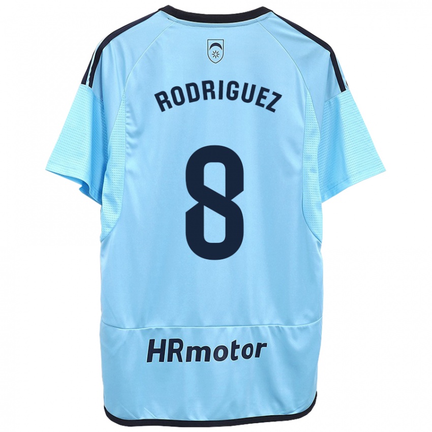Dames Vanessa Rodríguez Iribarren #8 Blauw Uitshirt Uittenue 2023/24 T-Shirt