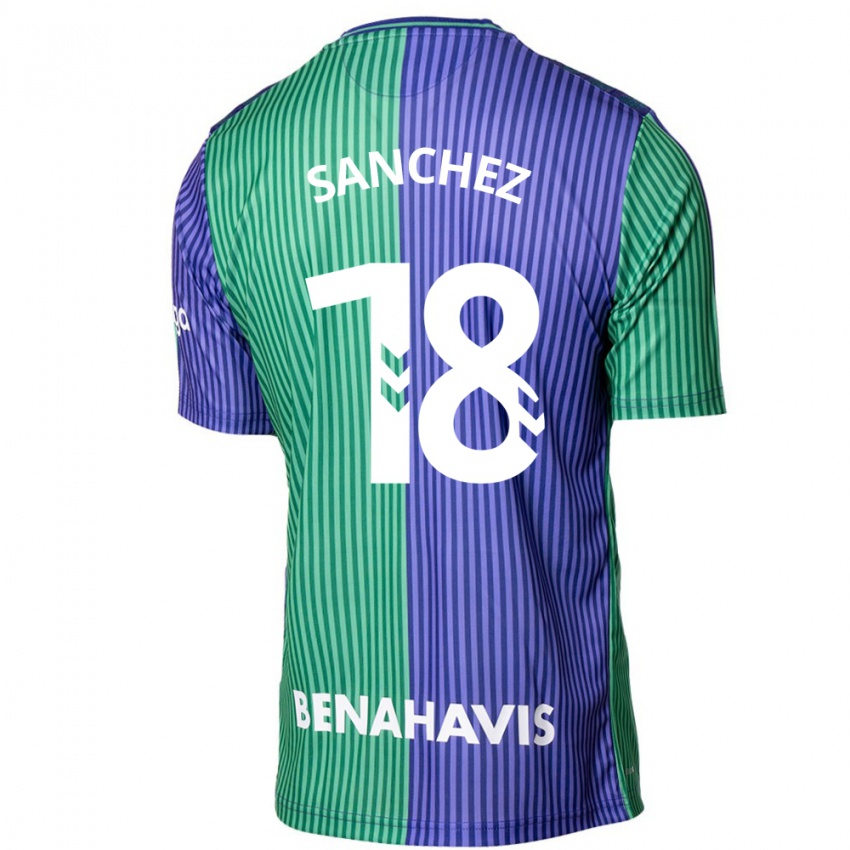 Dames Dani Sánchez #18 Groen Blauw Uitshirt Uittenue 2023/24 T-Shirt