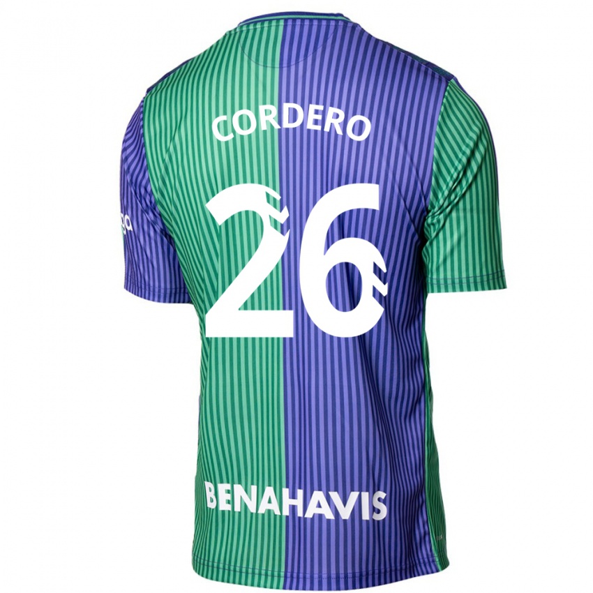 Dames Antonio Cordero #26 Groen Blauw Uitshirt Uittenue 2023/24 T-Shirt