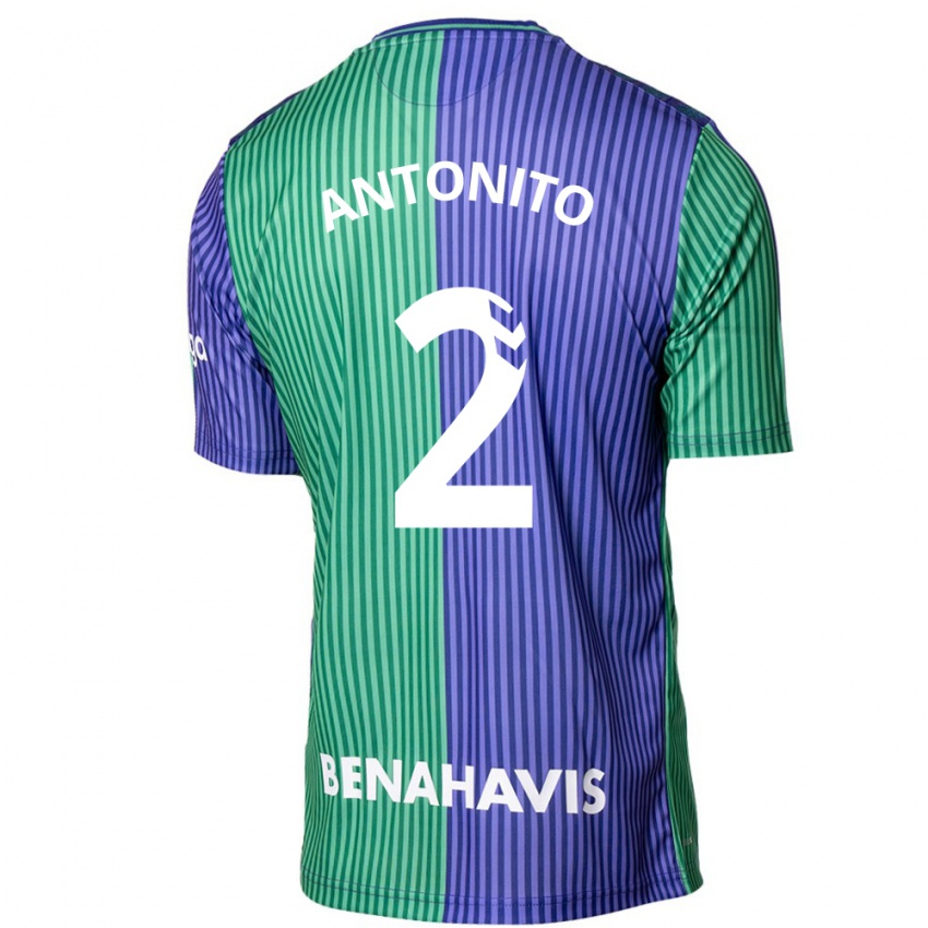 Dames Antoñito #2 Groen Blauw Uitshirt Uittenue 2023/24 T-Shirt
