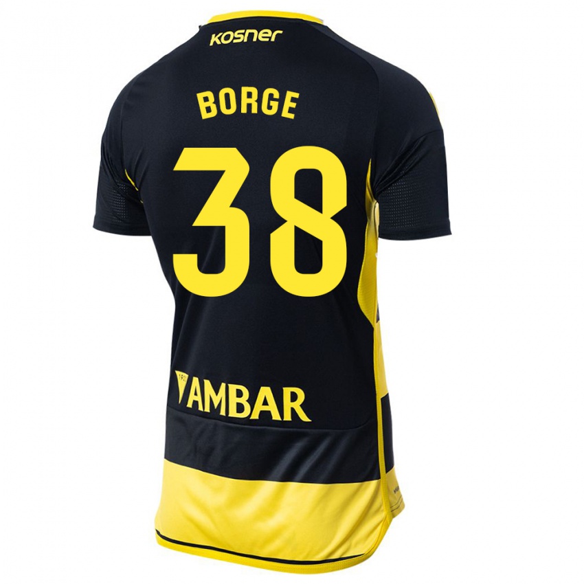 Dames Andrés Borge #38 Zwart Geel Uitshirt Uittenue 2023/24 T-Shirt