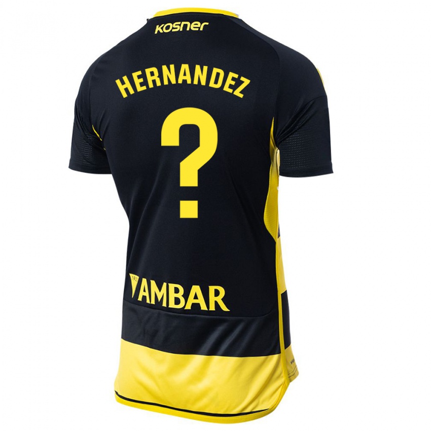 Dames Diego Hernández #0 Zwart Geel Uitshirt Uittenue 2023/24 T-Shirt
