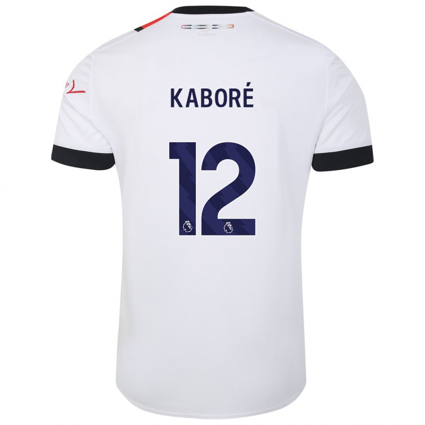Dames Issa Kabore #12 Wit Uitshirt Uittenue 2023/24 T-Shirt
