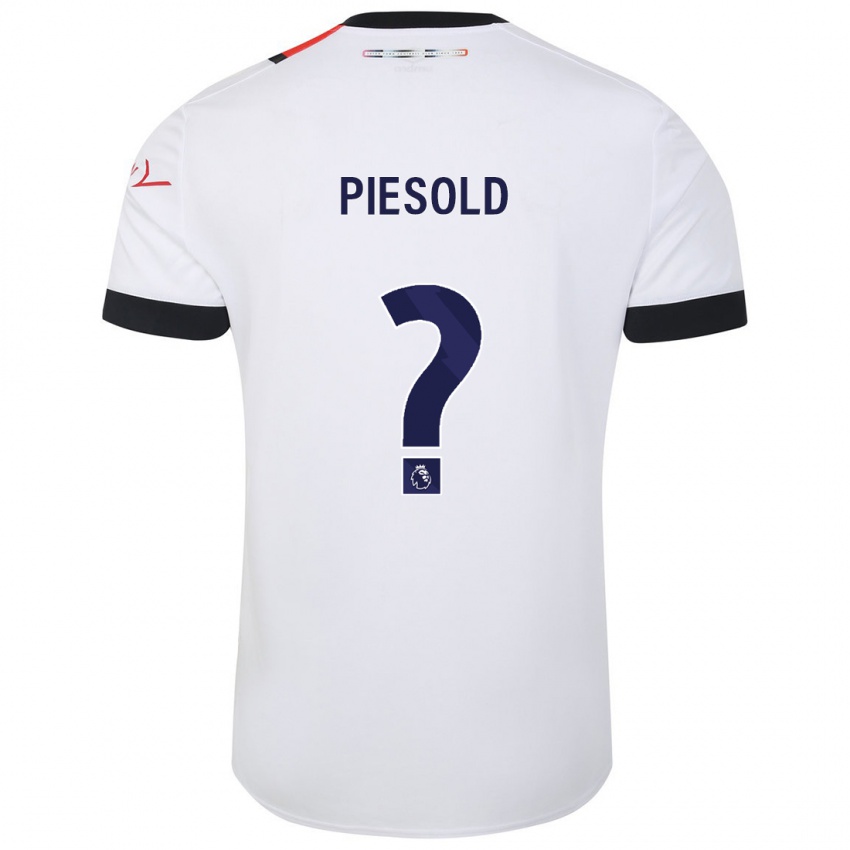 Dames Axel Piesold #0 Wit Uitshirt Uittenue 2023/24 T-Shirt