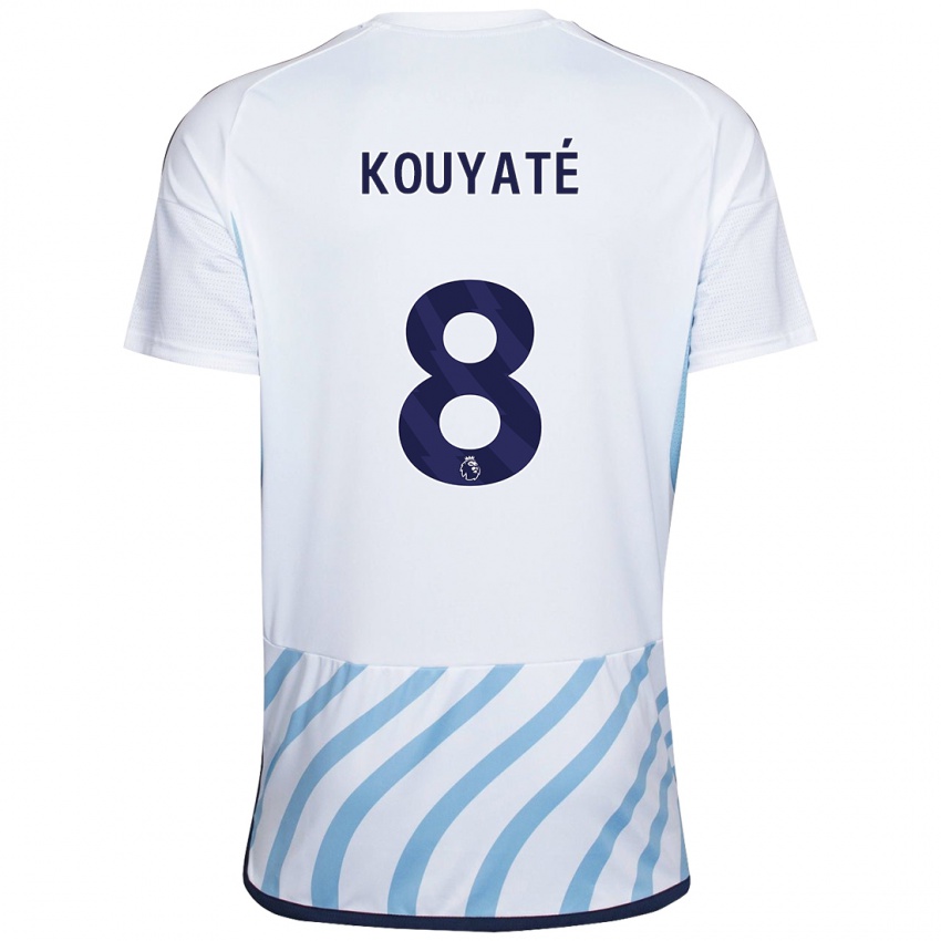 Dames Cheikhou Kouyate #8 Wit Blauw Uitshirt Uittenue 2023/24 T-Shirt
